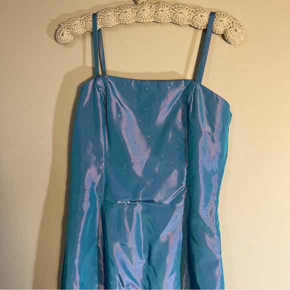 Vintage Jessica McClintock for Gunne Sax Prom Dress Size 9 Made in USA Blue - Picture 2 of 8
